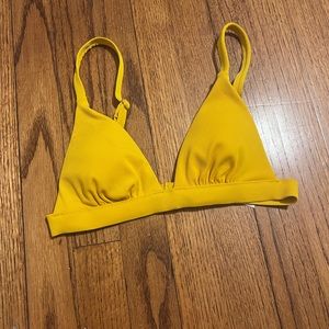 Yellow triangle bikini top